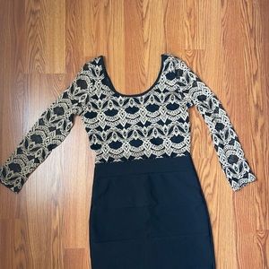 Dress with gold lace